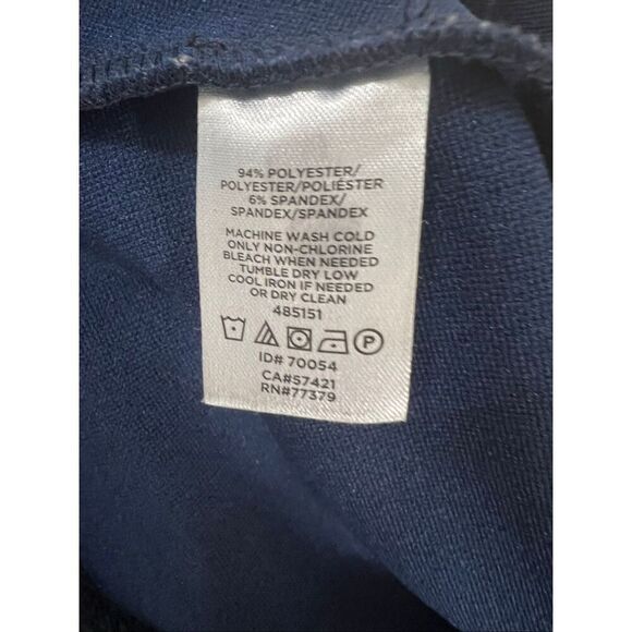 Ann Taylor Factory Blue Sheath Dress Size 12 Short Sleeve Scoop Neck Midi - Picture 7 of 8